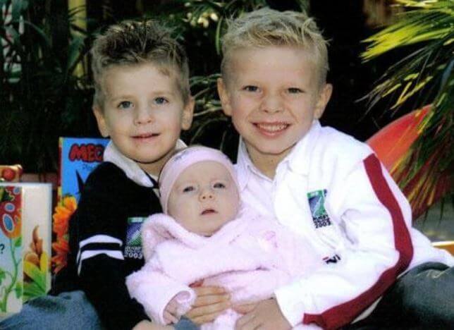 Carole Wood's grandchildren, Jack, Max, and Mila.